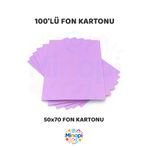 Minopi Lila Fon Kartonu 50x70 cm 100'lü Paket Renkli Fon Kartonu Kalın Büyük Boy