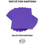 Minopi Mor Fon Kartonu 50x70 cm 100'lü Paket Renkli Fon Kartonu Kalın Büyük Boy