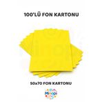 Minopi Sarı Fon Kartonu 50x70 cm 100'lü Paket Renkli Fon Kartonu Kalın Büyük Boy