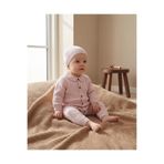Minory Baby - Bereli Triko Bebek Tulumu Pembe 9-12 Ay
