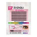 MİNPO 3D İpek Kirpik Seti 200 Adet| 10-14 mm Mix | 0.7 Kalınlık C-DKıvrım Maskara Etkili