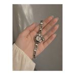 MİNPO Çelik Pinterest Model Beyaz Kadran Kalp Charm Vintage Saat