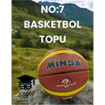 Minsa No:7 Basketbol Topu Kahverengi Renk Kauçuk Yüzey ile Profesyonel ve Amatör Kullanım İçin - 7 Numara