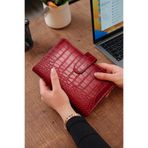 Mint Design Birikim Ajandası - Bütçe Planlayıcı Cüzdan - Bordo Timsah - Altın Mekanizmalı