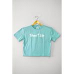 Mint Yeşil Renk Crop T-shirt Dance Life Dans Hayattır Bale Hip Hop Dancing Baskılı Kadın Tişört Baby Tee Mint
