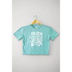 Mint Yeşil Renk Crop T-shirt Eat Sleep Train Repeat Baskılı Kadın Tişört Baby Tee Mint