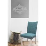 Mint Yeşili Çubuk Desen Jakarlı Esnek Yıkanabilir Lastikli 1 Adet 45 x 45 x 60 Boyutunda Sandalye Kılıfı - 45 x 45 cm