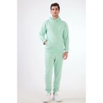 Mint Yeşili Kapüşonlu Kanguru Cepli Regular Fit Erkek Sweatshirt