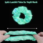 Mint Yeşili Renk LED Işıklı Lastikli Saç Tokası