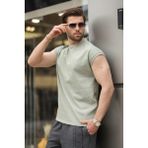 Mint Yeşili Yarım Kol Erkek Basic Tişört E7136 - 2XL