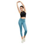 Mint Yeşili Yüksek Bel Beli Büzgülü Slim Fit Kadın Tayt - Esnek, Rahat ve Şık Spor Tayt, Size-L