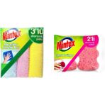 Mintax Mikrofiber Temizlik Bezi 3'lü + Comfort Sünger Oluklu 2'li - Pembe - Standart