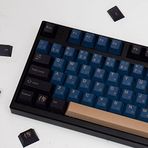mintcaps PBT Japon Tuş Kapakları Tuş Çektiricili 129 Tuşlu Kiraz Profil Boya Süblimasyon Mavi Samuray Tuş Başlıkları Seti 61/64/68/84/87/96/104/108 Mekanik Oyun Klavyesi için