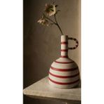 Minteks Albera El Yapımı Seramik 28cm Çizgili Sürahi – (Kırmızı-Beyaz) - Standart - Kırmızı - Beyaz