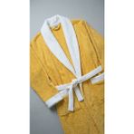 Minteks Ocean Row 100%Pamuk Battal / Büyük Beden Şalyaka Unisex Bornoz - XL - Sarı