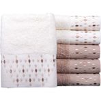 Minteks Pastoral 6'lı Fames Mix Havlu Takımı (2k) - 50 x 90 cm - Krem