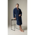 Minteks Shadowed 100%PAMUK Şalyaka Unisex Bornoz - Koyu Lacivert - S - M