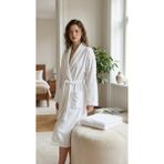 Minteks Shadowed 100%PAMUK Şalyaka Unisex Bornoz - M - L - Beyaz