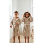 Minteks Soft %100 Pamuk Kapüşonlu Çocuk Bornozu - 3 - 4 Yaş - Sütlü Kahve