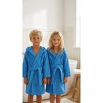 Minteks Soft %100 Pamuk Kapüşonlu Çocuk Bornozu - 5 - 6 Yaş - Mavi