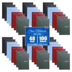 Mintra Office Steno Kitap Seti - Üst Spiral Ciltli, Dar Çizgili, Ofis, Okul ve İş için Poli Kapaklı Defterler, Not alma, Renkli Arktik Buzu, Yeşil Zeytin, Kömür, Acı Yağı, 15,24 cm x 22,8 cm, 48'li