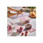 Minty Life 4 Bölmeli Kapaklı, Kulplu, 3,5 Lt Buzdolabı Ve Dolap Düzenleyici Organizer Lujo Box Pembe