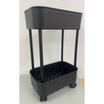 Minty Life Tekerlekli Çok Amaçlı 2 Katlı Raf (SİYAH)