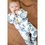 Minuche Bebek Uyku Tulumu ve Oyun Pijaması %100 Pamuk - Tek Parça Önden Fermuarlı Tulum Pijama - Lacivert - 3 - 6 Ay