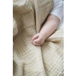 Minuche Müslin Bebek Kundak Örtüsü 120X120 cm -%100 Pamuk 4 Kat Müslin Bebek Battaniye (Bej)