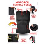minufco Motosiklet Göğüs ve Bel Rüzgar ve Soğuk Korumalı Bel Korseli Soğuk Geçirmez Termal Motorcu Yelek