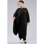 Minusa Design Mevsimlik Giy Çık Kap - Ecrin Kumaş Şık Giy Çık Kap Ferace - Siyah - 2