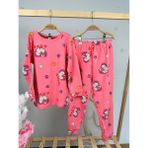 Miny Kids Kalp Desen Fitilli Pembe Kız Çocuk Pijama Takım - Renkli - 4 - 5 Yaş