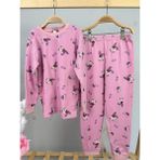 Miny Kids Tavşan Desen Fitilli Mor Kız Çocuk Pijama Takım - Renkli - 5 - 6 Yaş