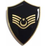 Minyatür Rütbe Astsubay Sağlık Sınıfı - Astsubay Üsçavuş (Siyah Zemin Jandarma) - standart - Siyah - Altın