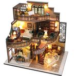 Minyatür Villa Yapma Seti – Ahşap DIY Maket Hobi Kiti – LED Işıklı Villa – Kendin Yap Dekoratif Villa Maket Ev – Yetişkinlere Özel Hediye