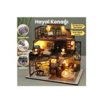 minyaturia Kendin Yap Villa Maketi|Hobi Seti| Led Işıklı Ahşap Minyatür Maket Ve Toz Koruma Camı