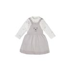 Minycenter Kız Bebek Salopet Set Gri