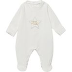 Minycenter Unisex Bebek Kadife Tulum - 1 - 2 Yaş - Beyaz