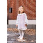 Minycenter Yakası Fırfır Detaylı Kadife Kız Bebek Elbise Pembe Renkli Şık Stil için Özel Olay