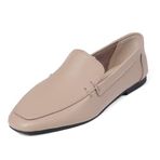 Mio Gusto Aria Vizon Renk Hakiki Deri Küt Burunlu Kadın Loafer Ayakkabı