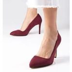 Mio Gusto Basic Bordo Kadın Stiletto Ayakkabı