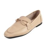 Mio Gusto Fiona Ten Rengi Hakiki Deri Küt Burunlu Kadın Loafer Ayakkabı