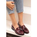 Mio Gusto Iris Bordo Rugan Kadın Babet