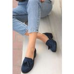 Mio Gusto Iris Lacivert Süet Kadın Babet