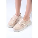 Mio Gusto Katy Ten Rengi Kalın Tabanlı Kadın Kadın Loafer Ayakkabı