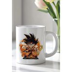 Mio Life Dragon Ball Son Goku Tasarımlı 330ML Baskılı Beyaz Seramik Kupa Bardak - 100 Adet