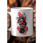 Mio Life Graffiti Sanat Desenli 330ML Baskılı Beyaz Seramik Kupa Bardak - 100 Adet