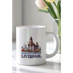 Mio Life Ingiltere Liverpool Temalı 330ML Baskılı Beyaz Seramik Kupa Bardak - 100 Adet