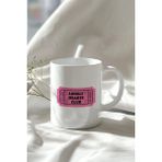 Mio Life Lonely Hearts Club Yazılı Bilet Desenli 330ML Baskılı Beyaz Seramik Kupa Bardak - 100 Adet