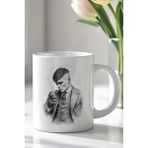 Mio Life Peaky Blinders Tasarımlı 330ML Baskılı Beyaz Seramik Kupa Bardak - 100 Adet